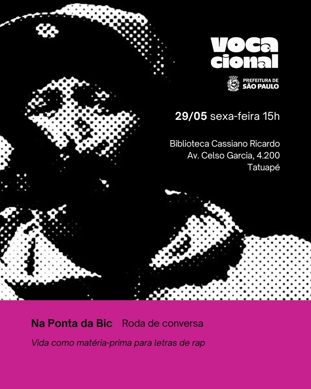Roda de conversa: Na ponta da Bic - Vida como matéria-prima para letras de rap