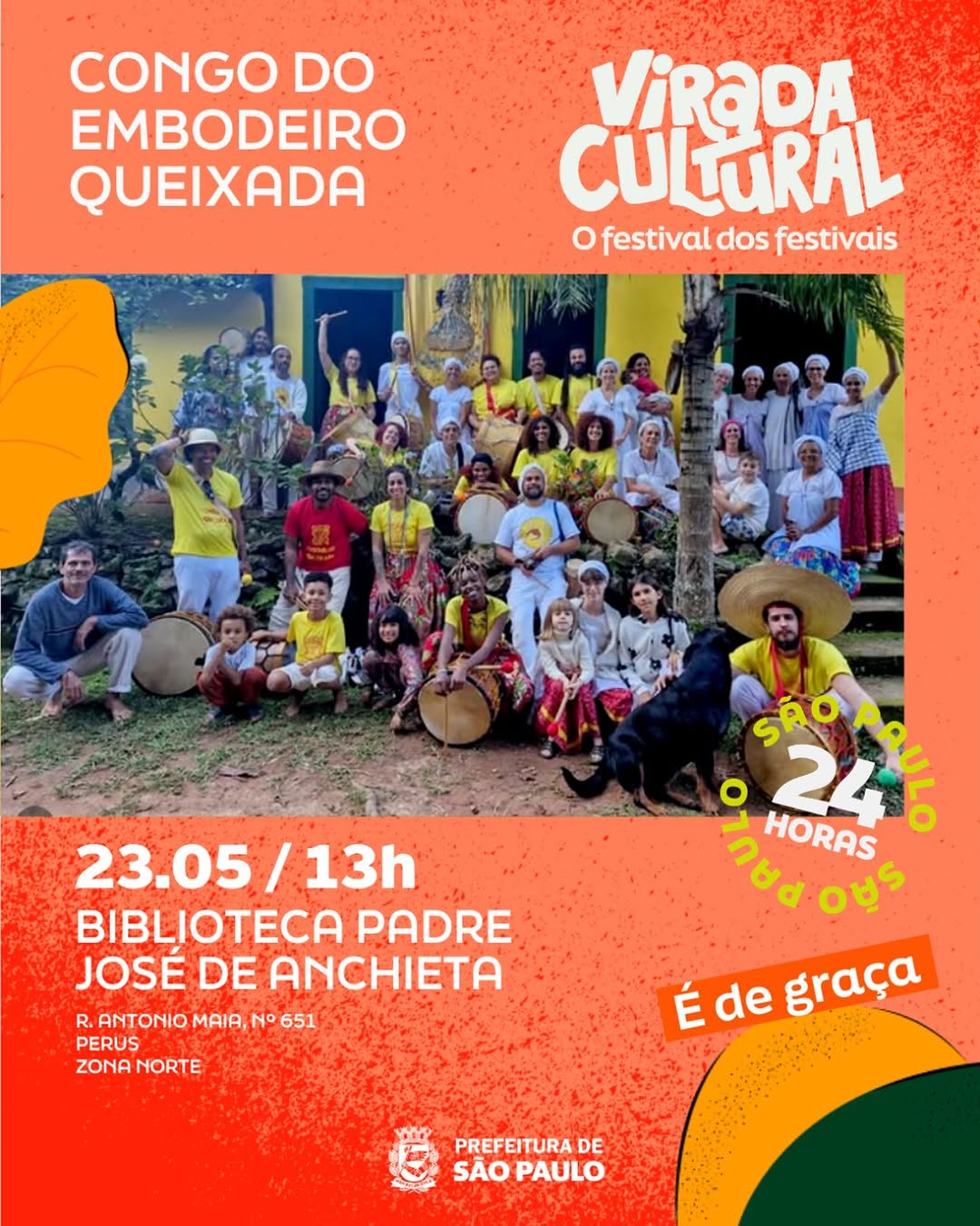 Congo do Embodeiro Queixada — Biblioteca Pe José de Anchieta, Perus, São Paulo