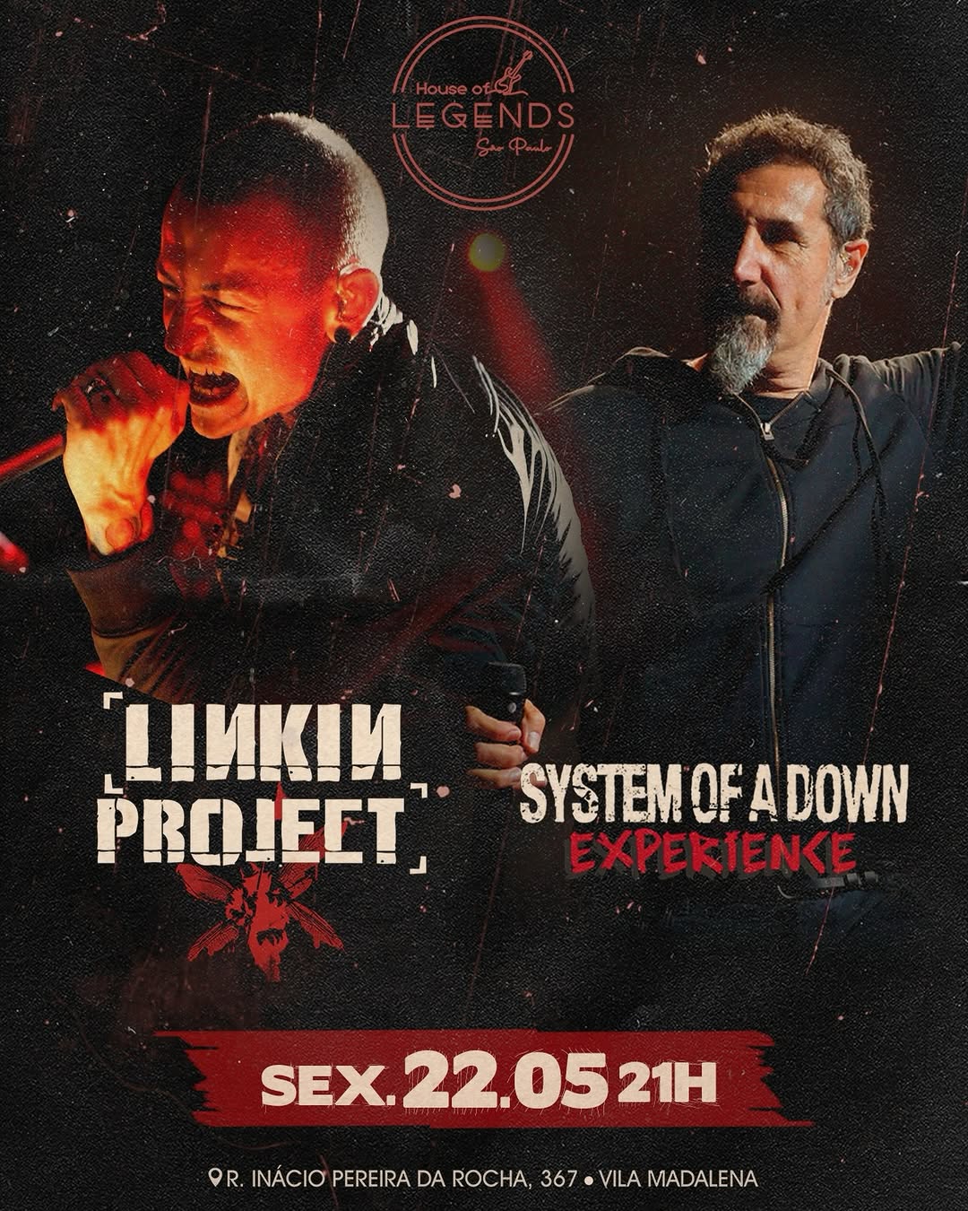 Linkin Project + SOAD Experience Brasil — House of Legends, Pinheiros, São Paulo