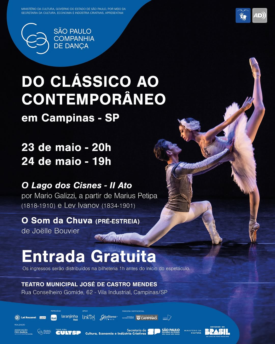 São Paulo Companhia de Dança: O Lago dos Cisnes e O Som da Chuva — Cia de Dança, Bom Retiro, São Paulo