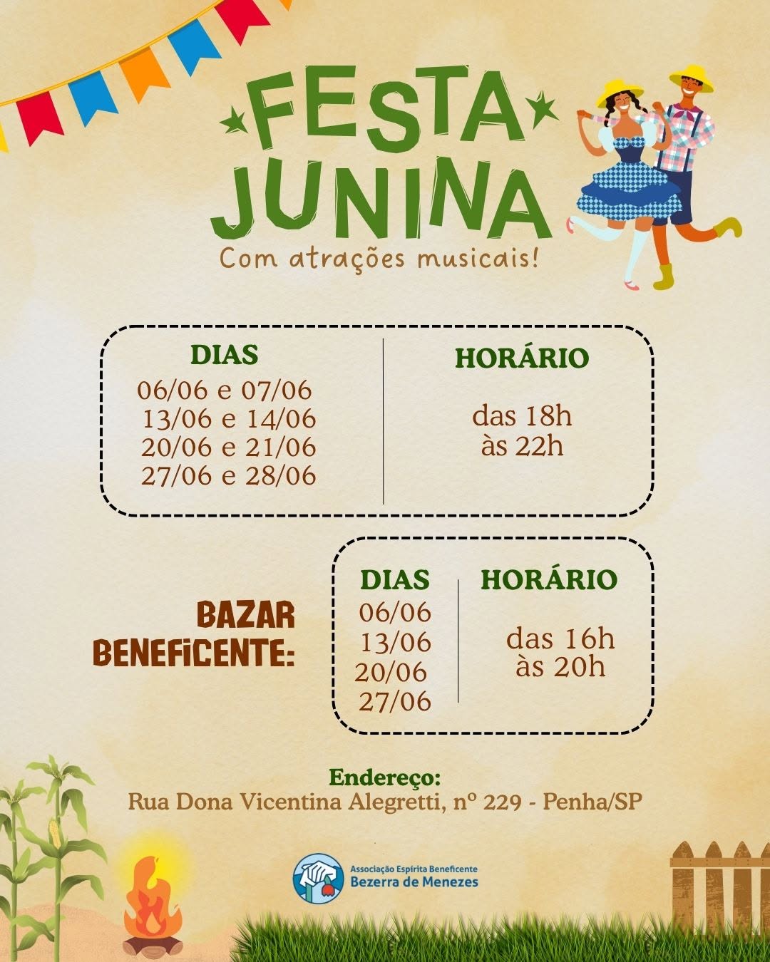 Festa Junina — Abrigo Bezerra de Menezes, Penha, São Paulo