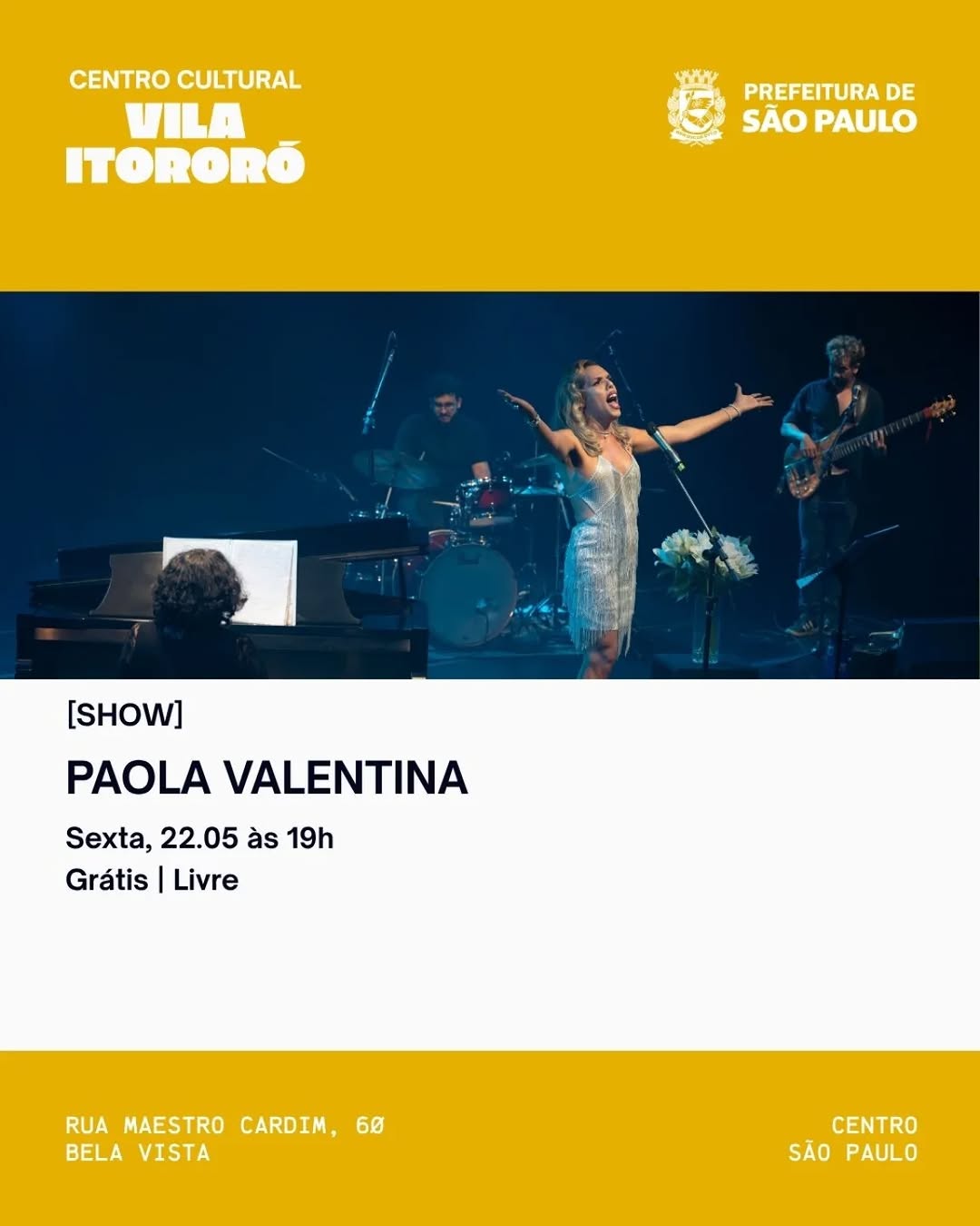 Paola Valentina – Trans Jazz by Divas — Centro Cultural Vila Itororó, Bela Vista, São Paulo