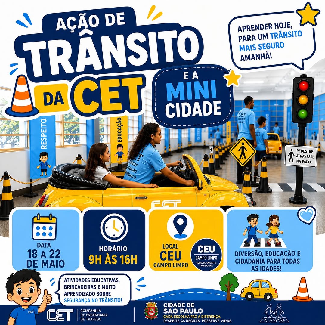 Ação de Trânsito da CET e a Mini Cidade — CEU Campo Limpo, Campo Limpo, São Paulo