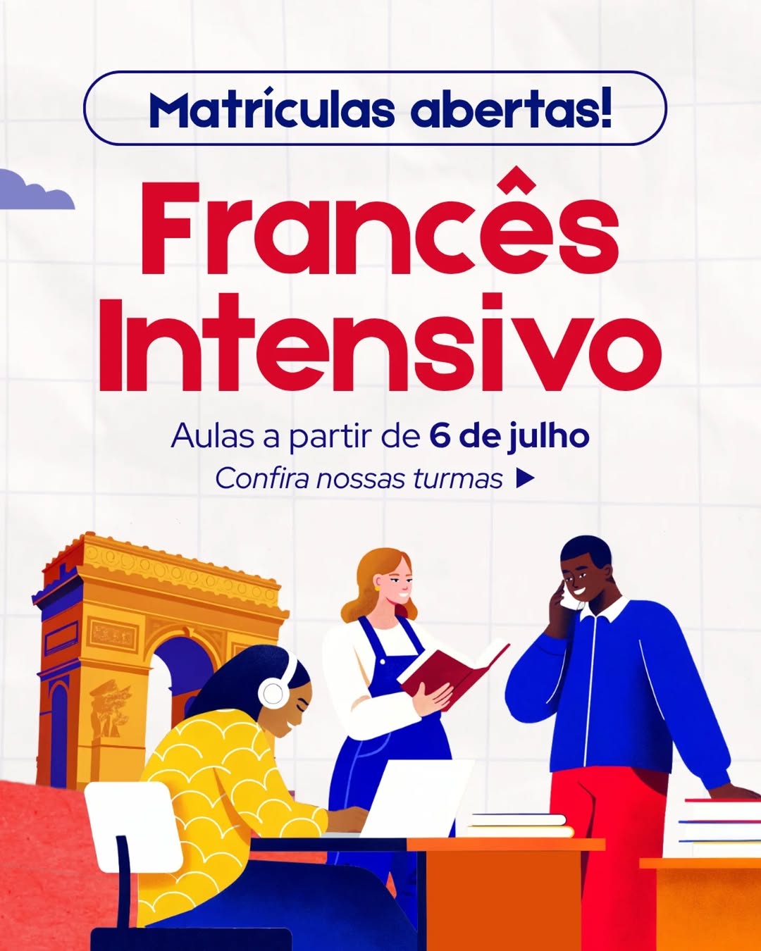 Curso de Francês Intensivo - Intensivo de Julho/2026 — Aliança Francesa Salvador, Ladeira da Barra, Salvador
