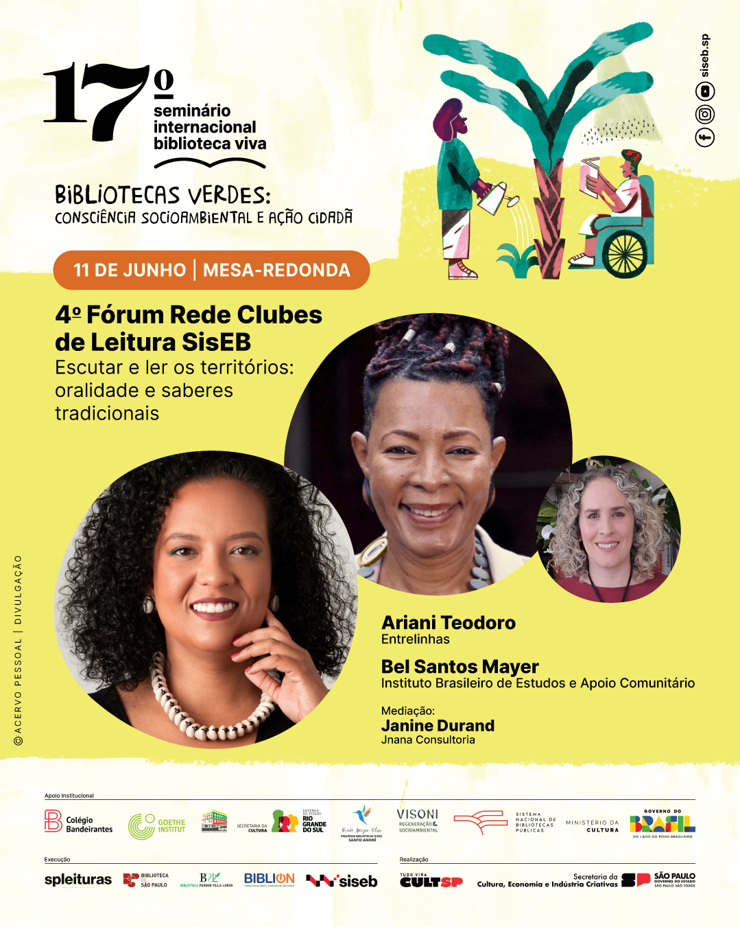 4º Fórum Rede Clubes de Leitura SisEB - Mesa-redonda: Escutar e ler os territórios: oralidade e saberes tradicionais