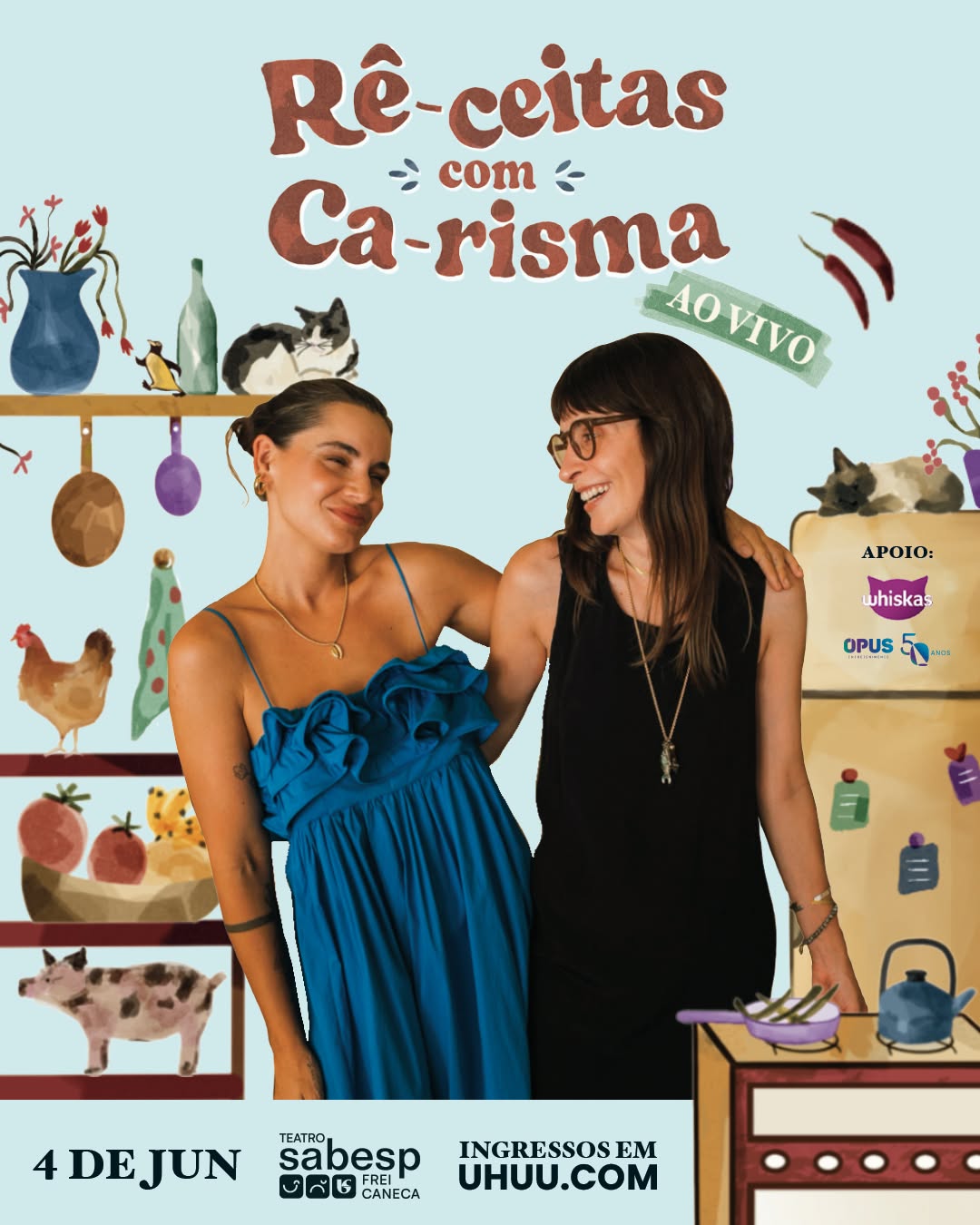 Aula de Culinária ao Vivo com Renata Vanzetto e Cafremder — Teatro Frei Caneca, Consolação, São Paulo