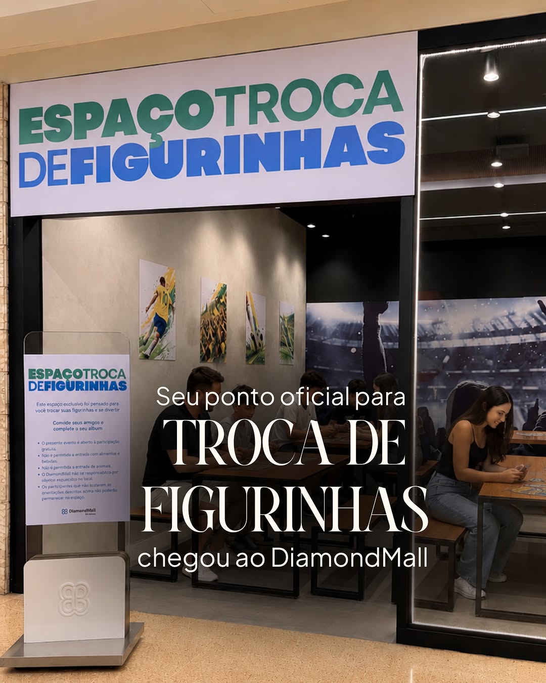 Espaço de Troca de Figurinhas — DiamondMall, Lourdes, Belo Horizonte