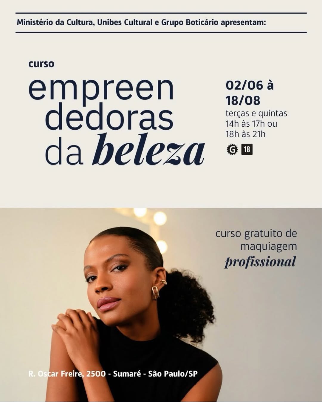 Curso Empreendedoras da Beleza - Presencial (Tarde) — Unibes Cultural, Perdizes, São Paulo
