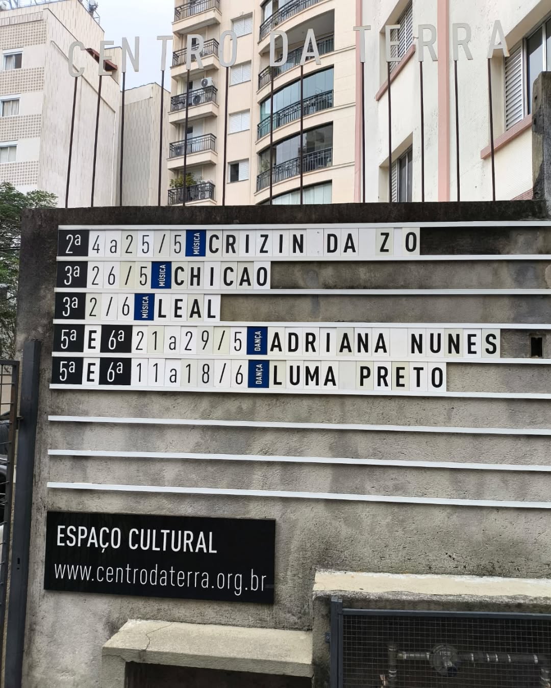 CRIZIN DA Z.O.: ACONTECIMENTO — Centro da Terra, Perdizes, São Paulo