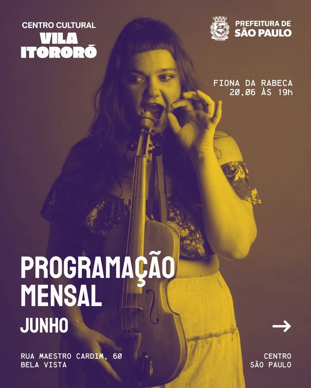 Fiona da Rabeca — Centro Cultural Vila Itororó, Bela Vista, São Paulo