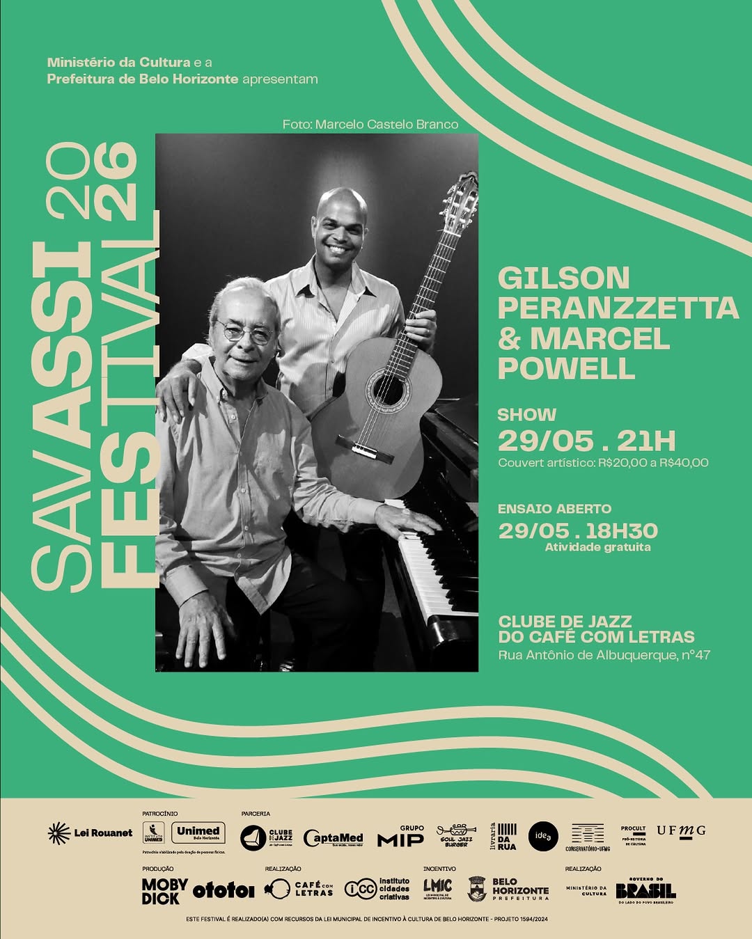 Gilson Peranzzetta e Marcel Powell — Clube de Jazz do Café com Letras, Belo Horizonte