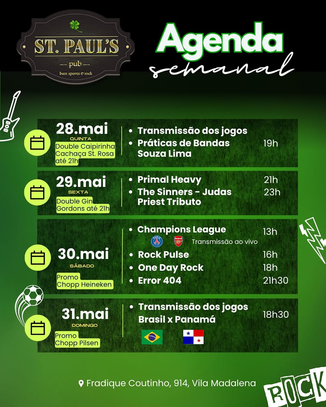 Transmissão de Brasil x Panamá — St. Paul's Pub, Pinheiros, São Paulo