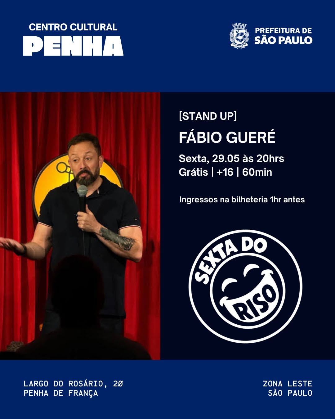 Show de Stand-Up com Fabio Güeré — Centro Cultural Penha, Penha, São Paulo