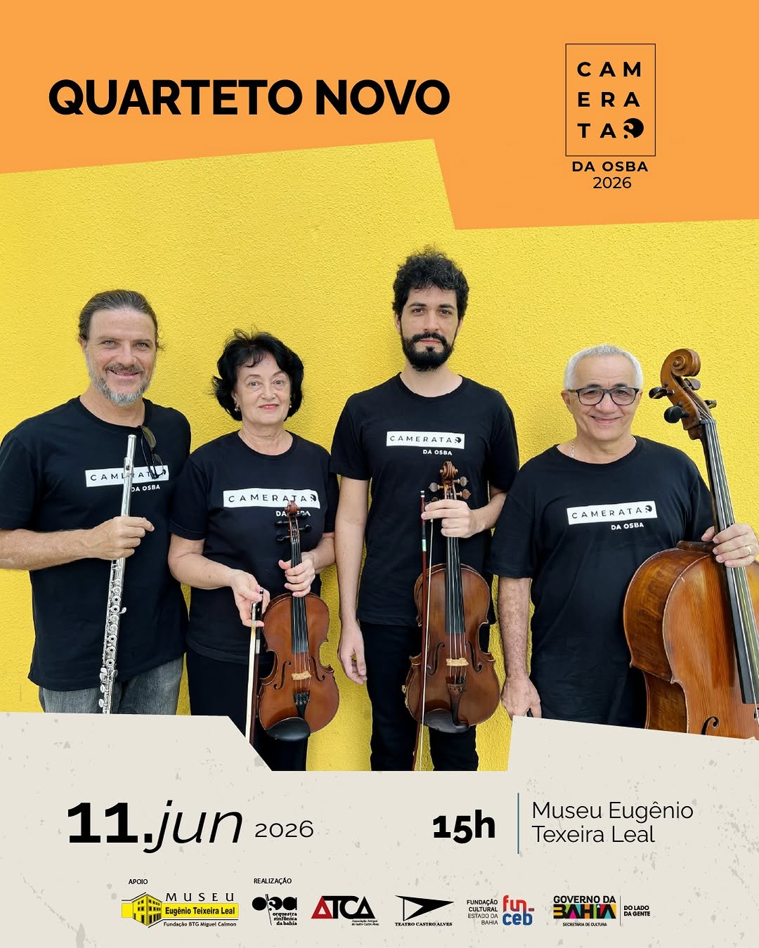 Camerata da OSBA – Quarteto Novo — Museu Eugênio Teixeira Leal / Memorial do Banco Econômico, Pelourinho, Salvador