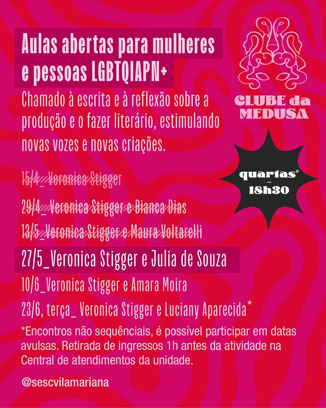 Clube da Medusa — Sesc Vila Mariana, Vila Mariana, São Paulo