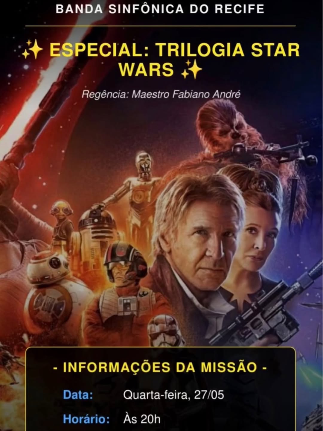 Noite de Cinema: Concerto da Banda Sinfônica do Recife - Star Wars — Teatro do Parque, Recife