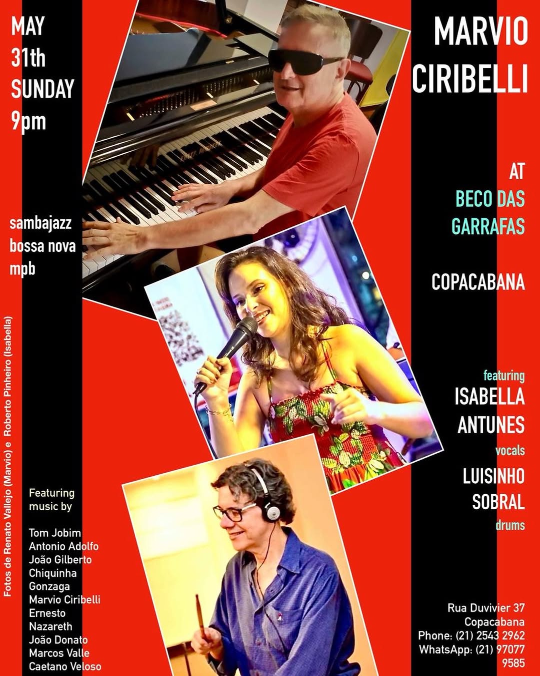 Homenagens a Sérgio Mendes com Marvio Ciribelli e Isabella Antunes