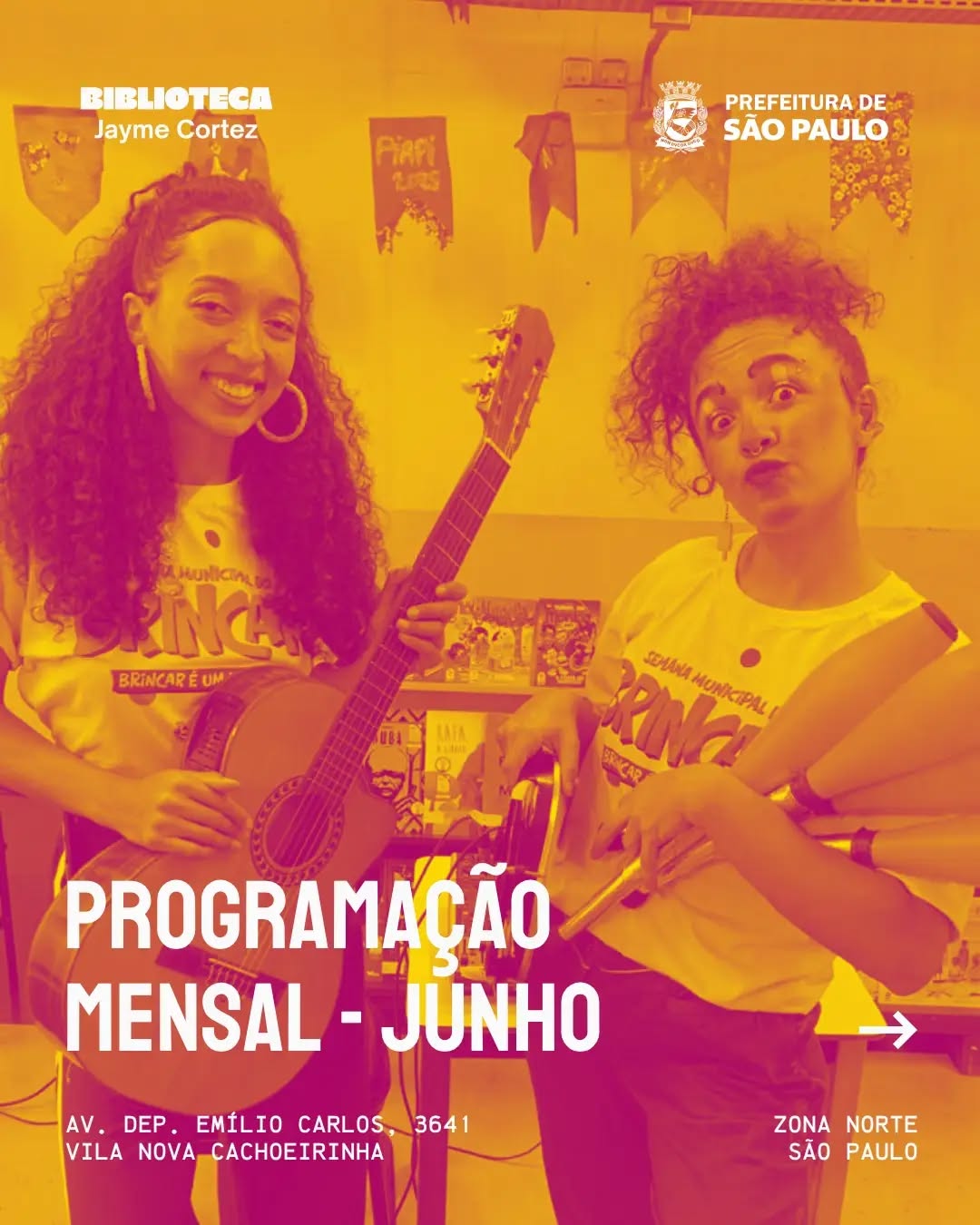 Programação Especial de Junho na Biblioteca Jayme Cortez — Biblioteca Jayme Cortez, Cachoeirinha, São Paulo