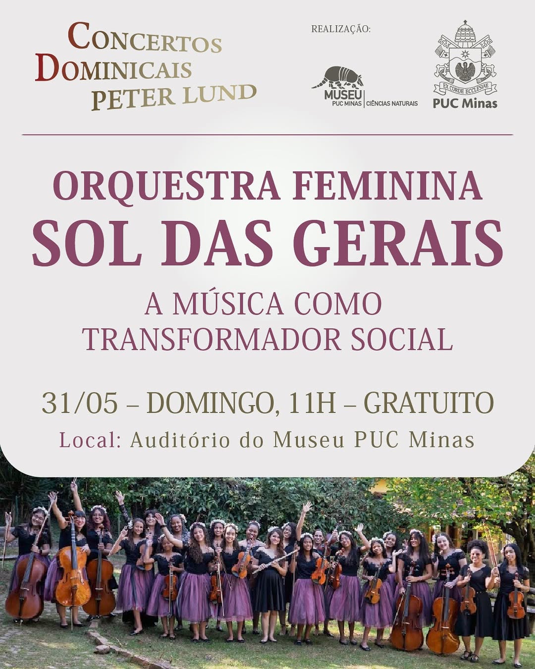Concerto Gratuito - Orquestra Feminina Sol das Gerais — Museu PUC Minas, Coração Eucarístico, Belo Horizonte