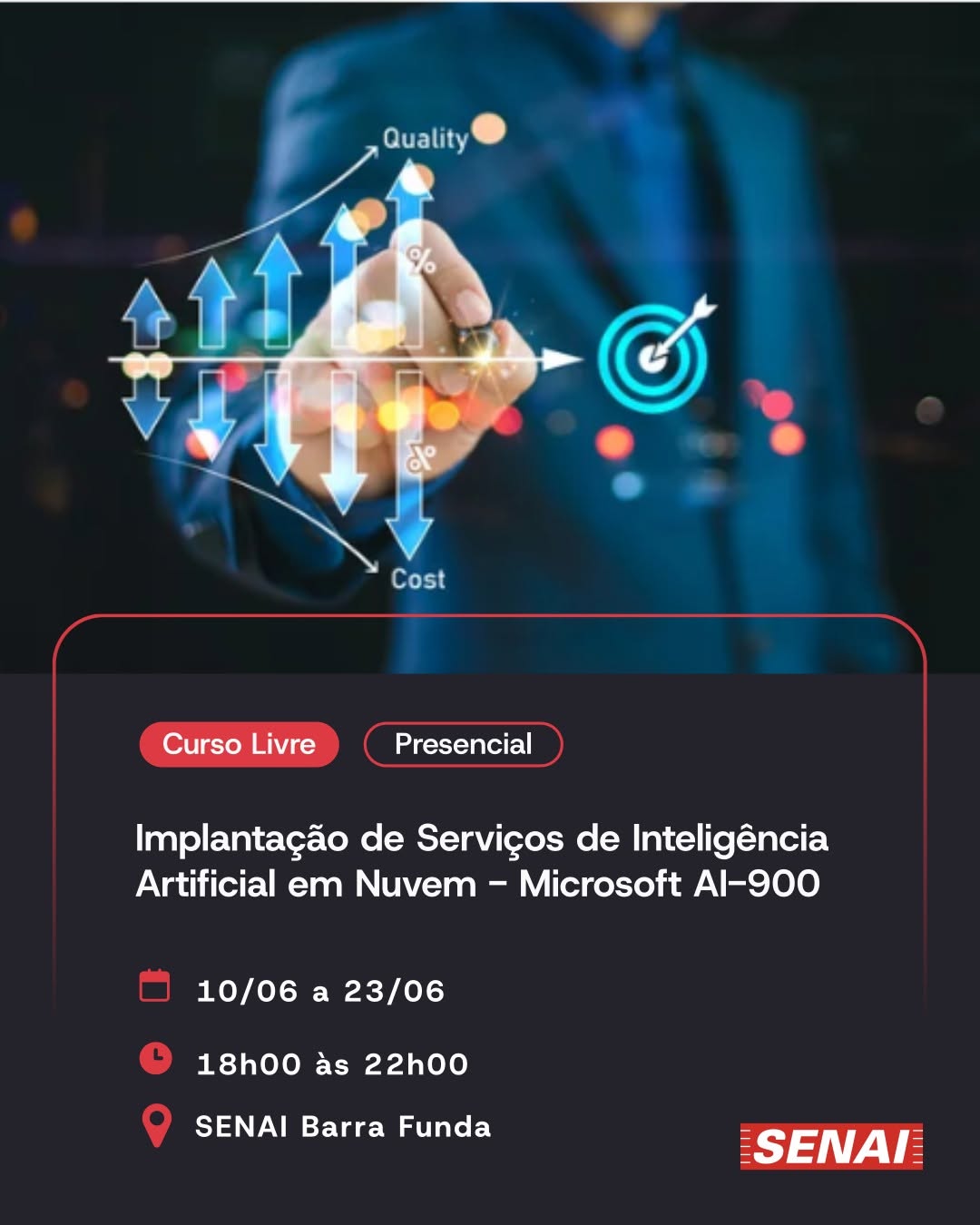 Curso de Implantação de Serviços de Inteligência Artificial em Nuvem – Microsoft AI-900 — SENAI Barra Funda, Barra Funda, São Paulo