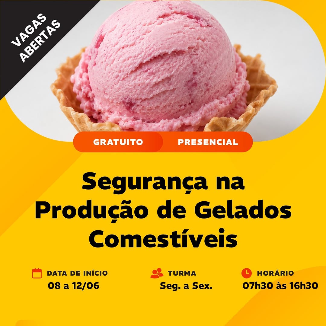 Curso: Segurança na Produção de Gelados Comestíveis — SENAI Barra Funda, Barra Funda, São Paulo