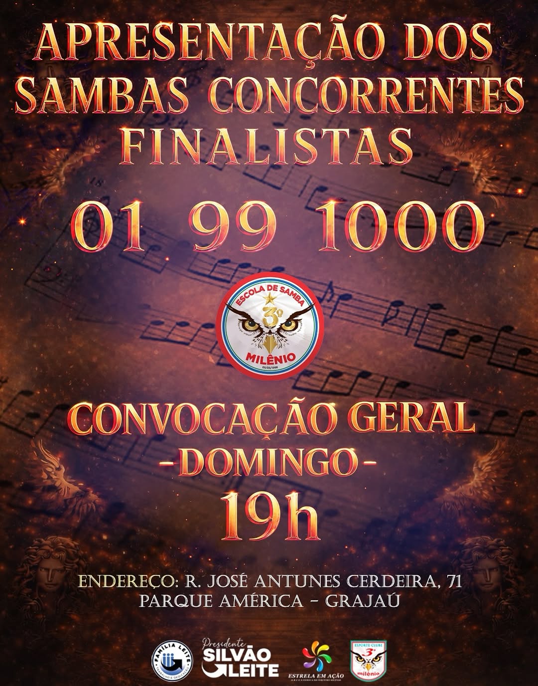 Apresentações dos Sambas Concorrentes 01, 99 e 1000