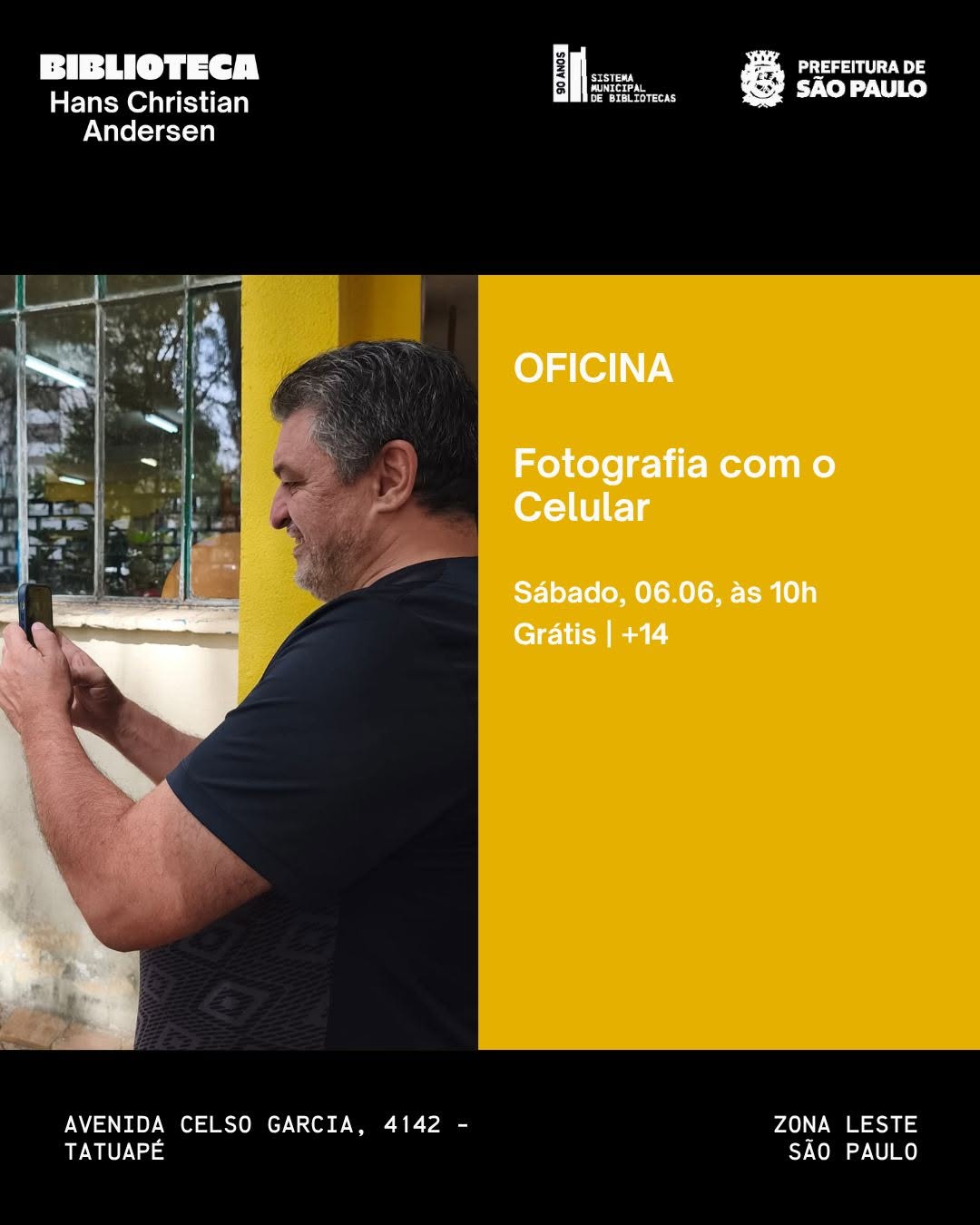 Oficina Fotografia com o Celular — Biblioteca Hans C. Andersen, Tatuapé, São Paulo