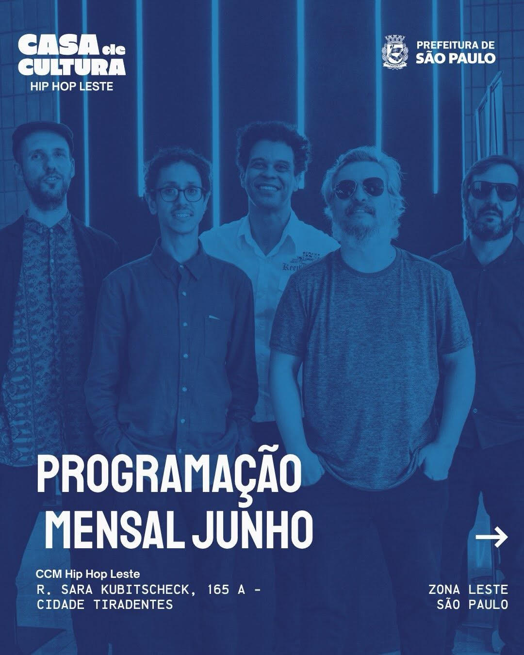 Programação de Junho na Casa de Cultura Hip Hop Leste — Casa de Cultura Municipal Hip Hop Leste, Cidade Tiradentes, São Paulo