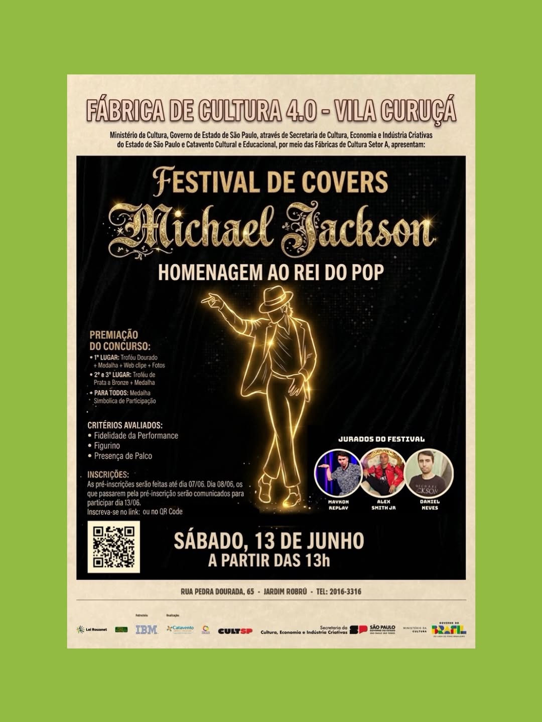 Festival de Covers Michael Jackson – Homenagem ao Rei do Pop — Fabrica de Cultura Vila Curuçá