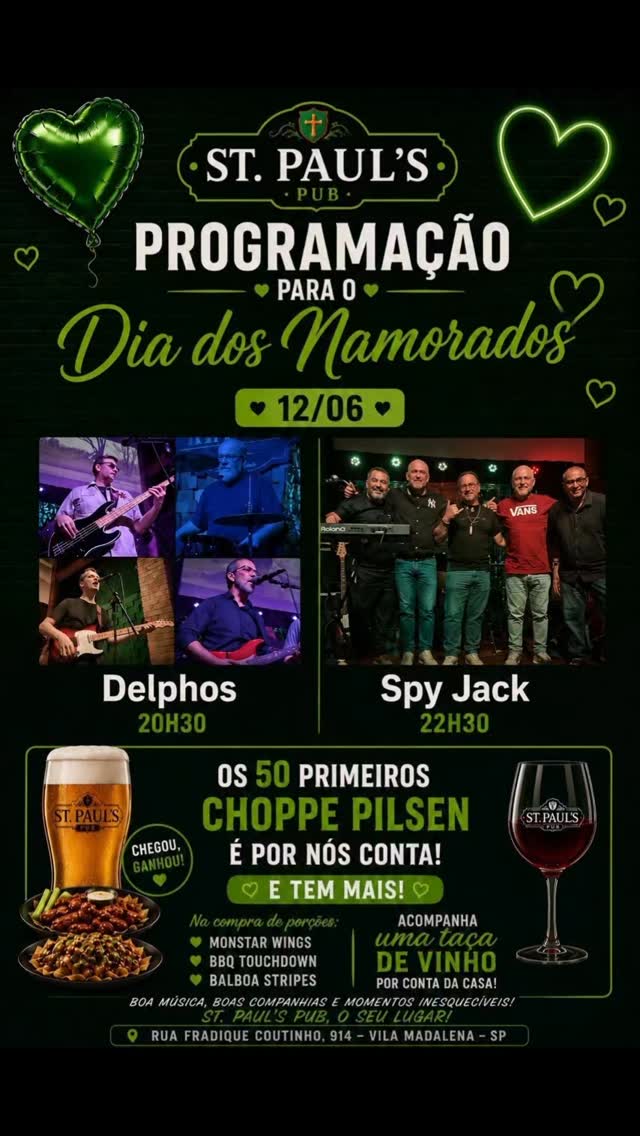 Dia dos Namorados no St Pauls Pub — St. Paul's Pub, Pinheiros, São Paulo