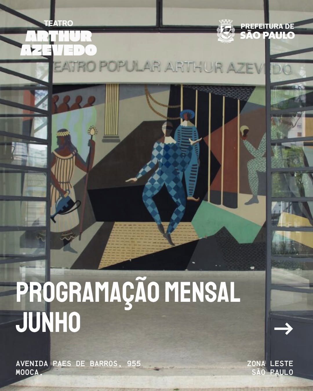 Programação de Junho — Teatro Arthur Azevedo, Mooca, São Paulo