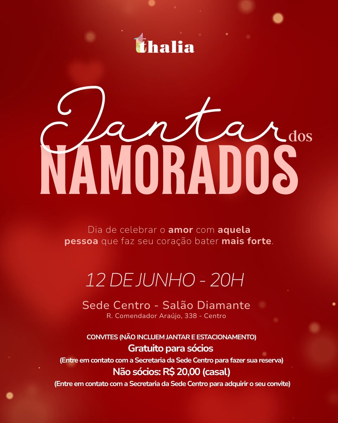 Jantar dos Namorados Thalia 2026 — Sociedade Thalia, Centro, Curitiba