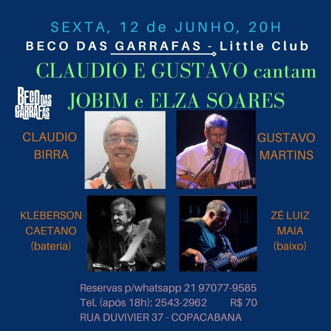 Gustavo Martins e Claudio Birra celebram Tom Jobim e Elza Soares — Beco das Garrafas, Copacabana, Rio de Janeiro
