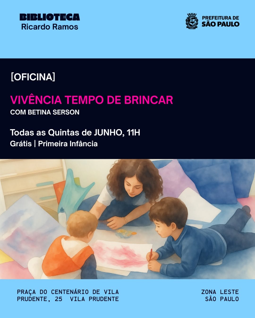 Vivência Tempo de Brincar — Biblioteca Ricardo Ramos, Vila Prudente, São Paulo
