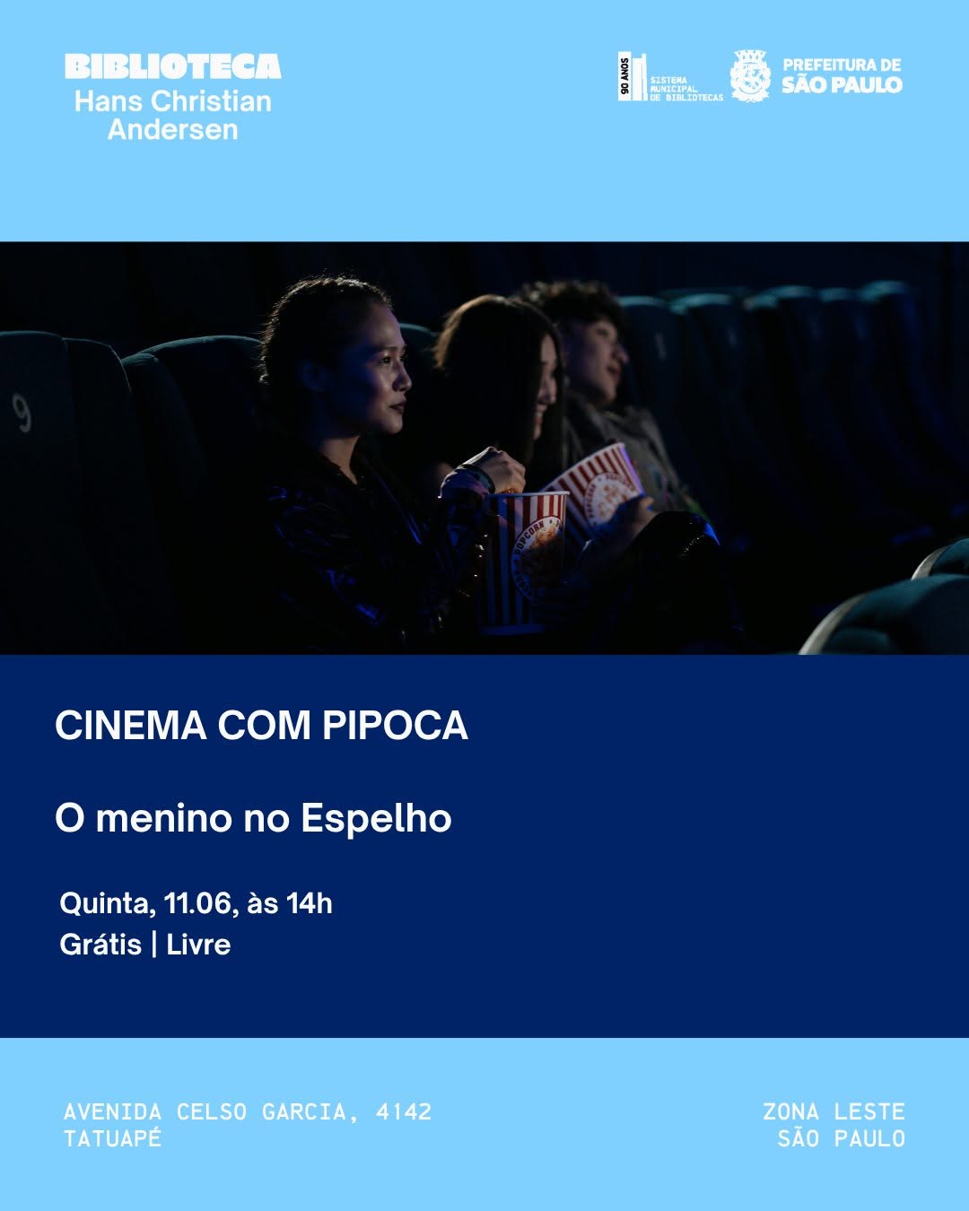 Sessão de Cinema: O Menino no Espelho — Biblioteca Hans C. Andersen, Tatuapé, São Paulo