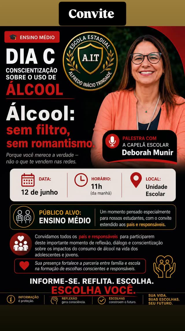 Dia C – Conscientização sobre o uso de Álcool — Escola Estadual Alfredo Inácio Trindade, Vila Medeiros, São Paulo
