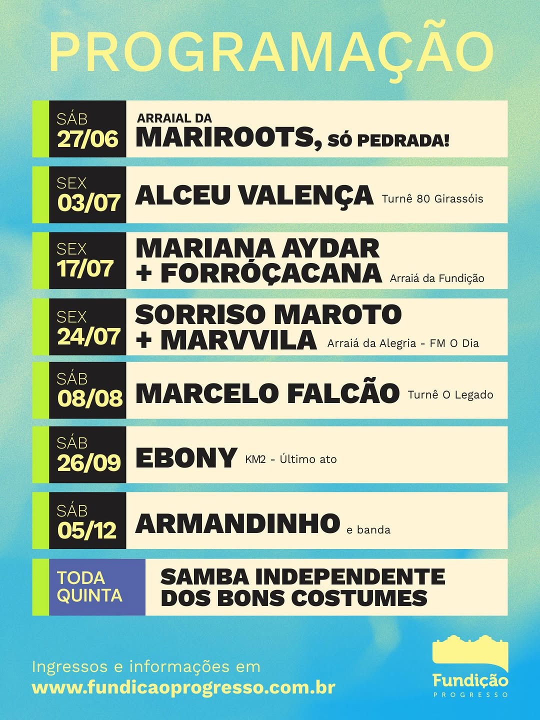 Samba Independente dos Bons Costumes (SIBC) — Fundição Progresso, Lapa, Rio de Janeiro