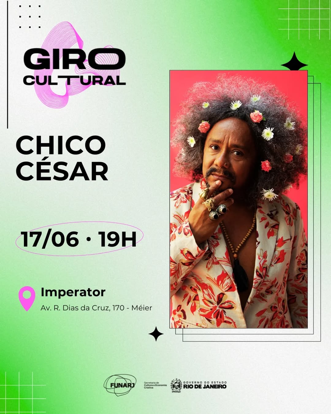 Chico César no Giro Cultural — Teatro João Caetano, Rio de Janeiro