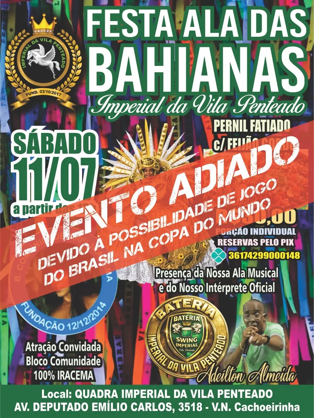 Festa da Ala das Bahianas — Imperial da Vila Penteado, Cachoeirinha, São Paulo