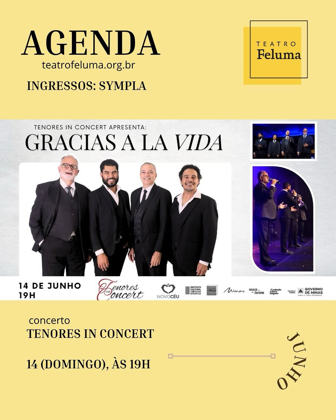Gracias a la Vida - Tenores In Concert — Teatro Feluma (Centro Cultural), Centro, Belo Horizonte