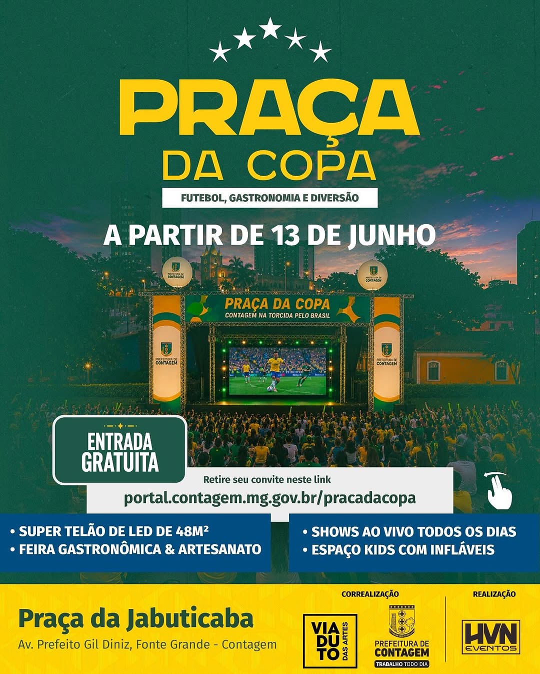 Praça da Copa - Brasil x Marrocos — Viaduto das Artes, Barreiro, Belo Horizonte