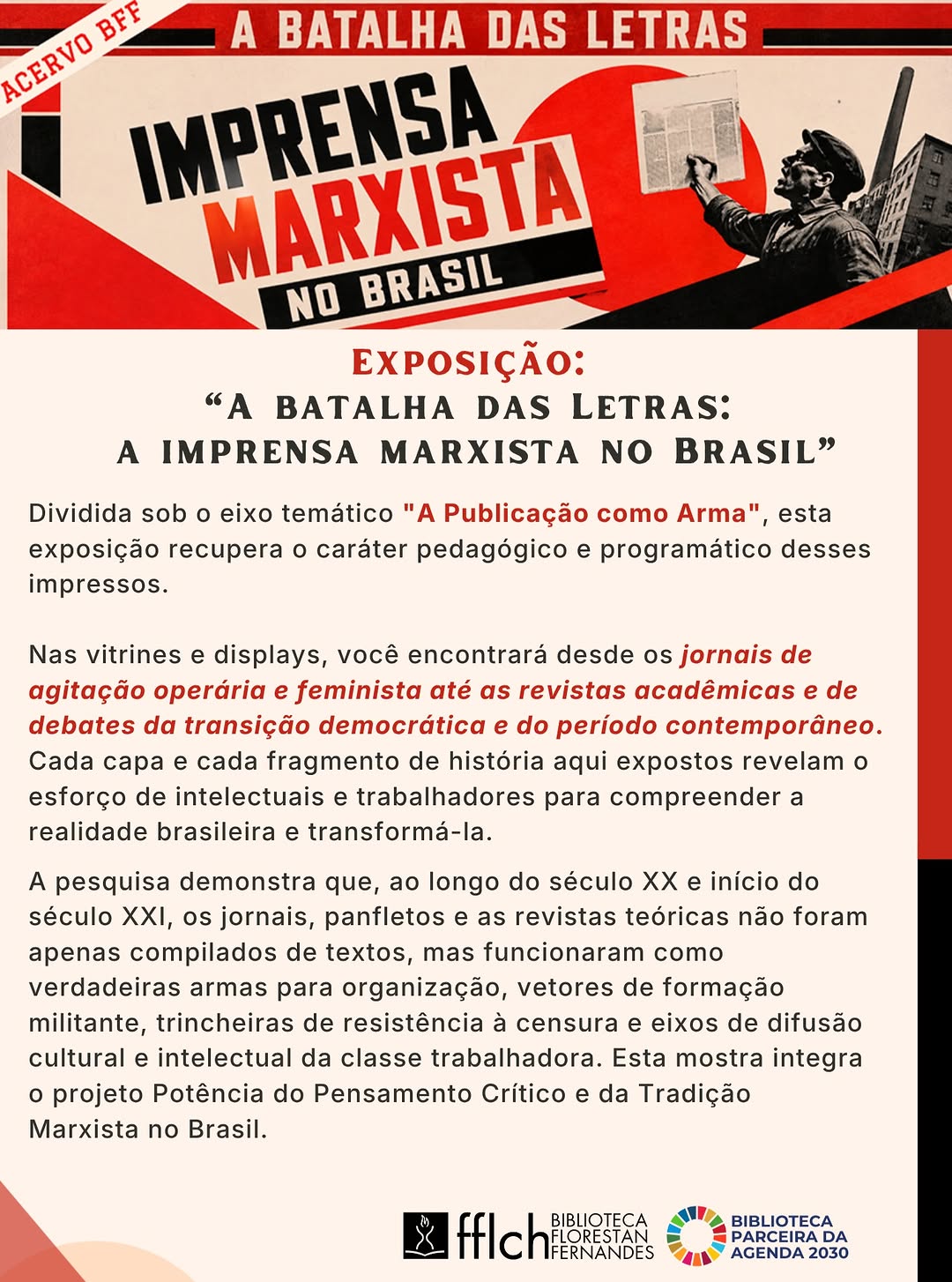 Exposição 'A batalha das Letras: a imprensa marxista no Brasil'