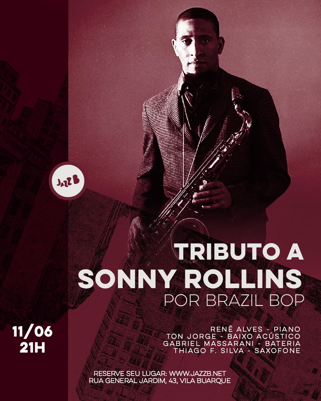 Tributo a Sonny Rollins com Brazil Bop — JazzB, República, São Paulo