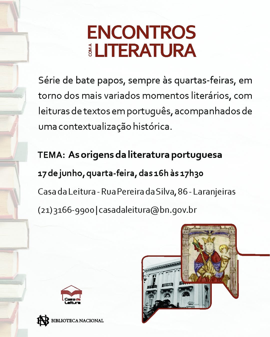 Encontros com a Literatura: As Origens da Literatura Portuguesa — Biblioteca Nacional do Brasil, Centro, Rio de Janeiro