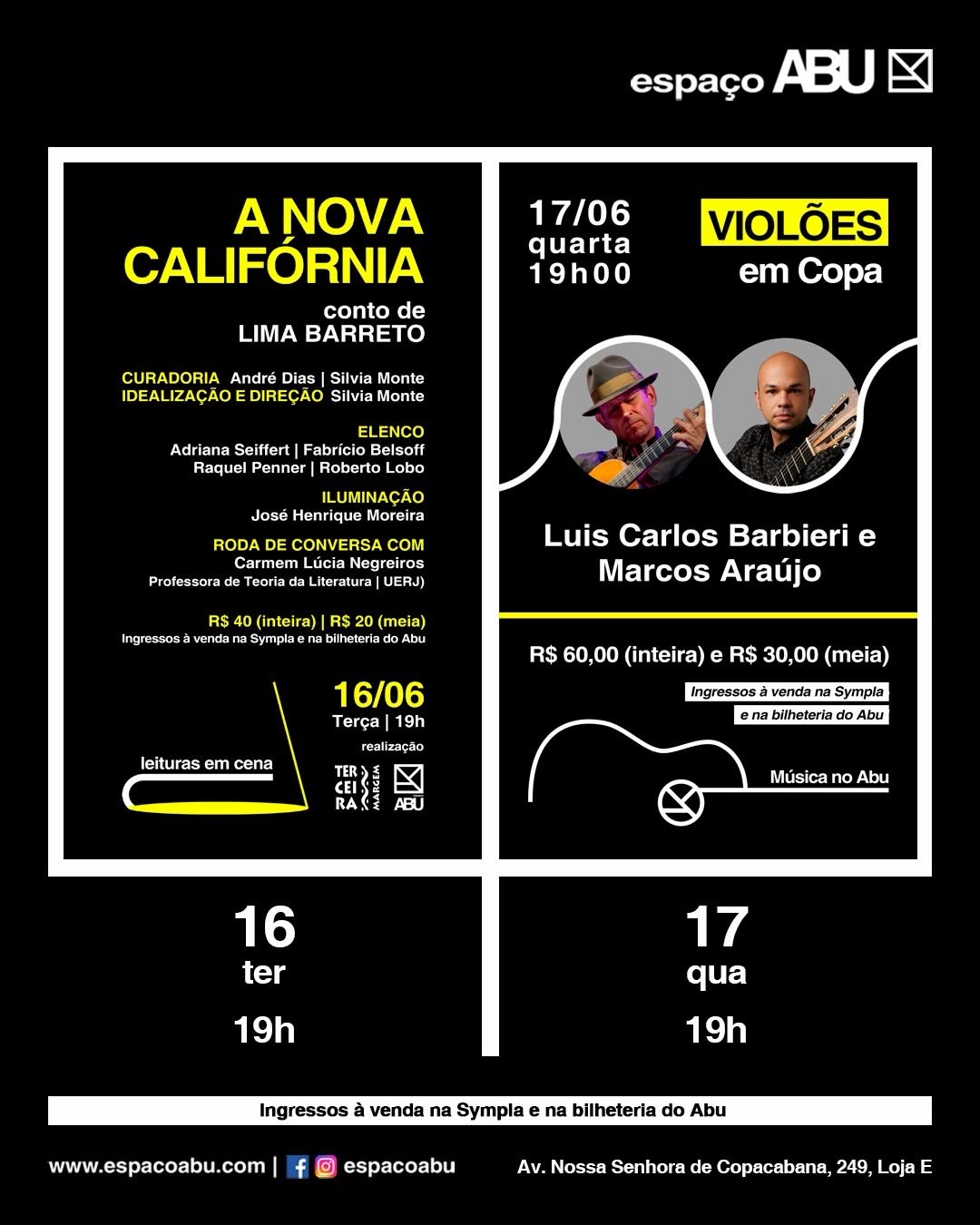 VIOLÕES EM COPA | Luis Carlos Barbieri e Marcos Araújo — Espaço Abu, Rio de Janeiro