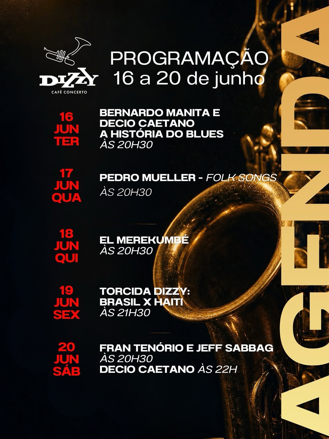 Programação Musical Dizzy Café Concerto