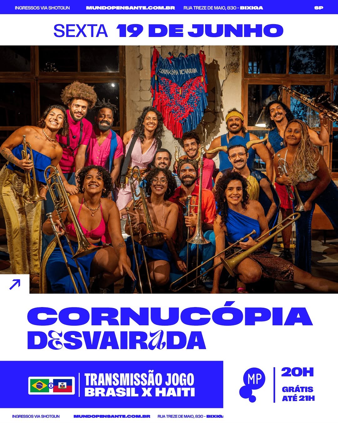 Transmissão Brasil x Haiti com Cornucópia Desvairada — Mundo Pensante, Bela Vista, São Paulo