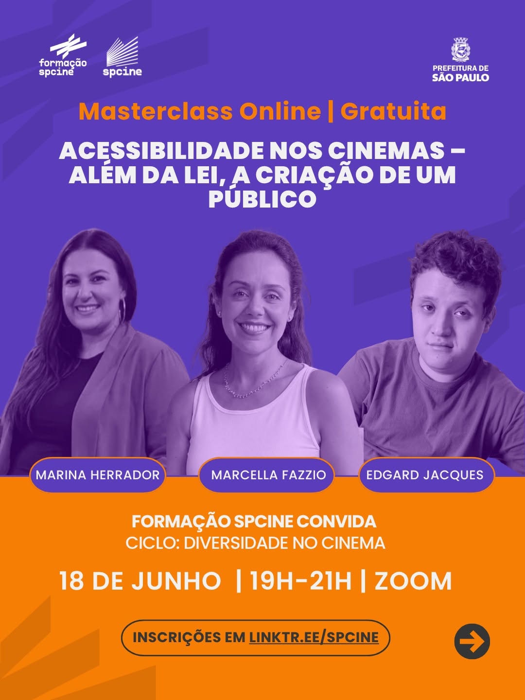 Masterclass Acessibilidade nos Cinemas – Além da Lei, a criação de um público — SP Cine, São Paulo