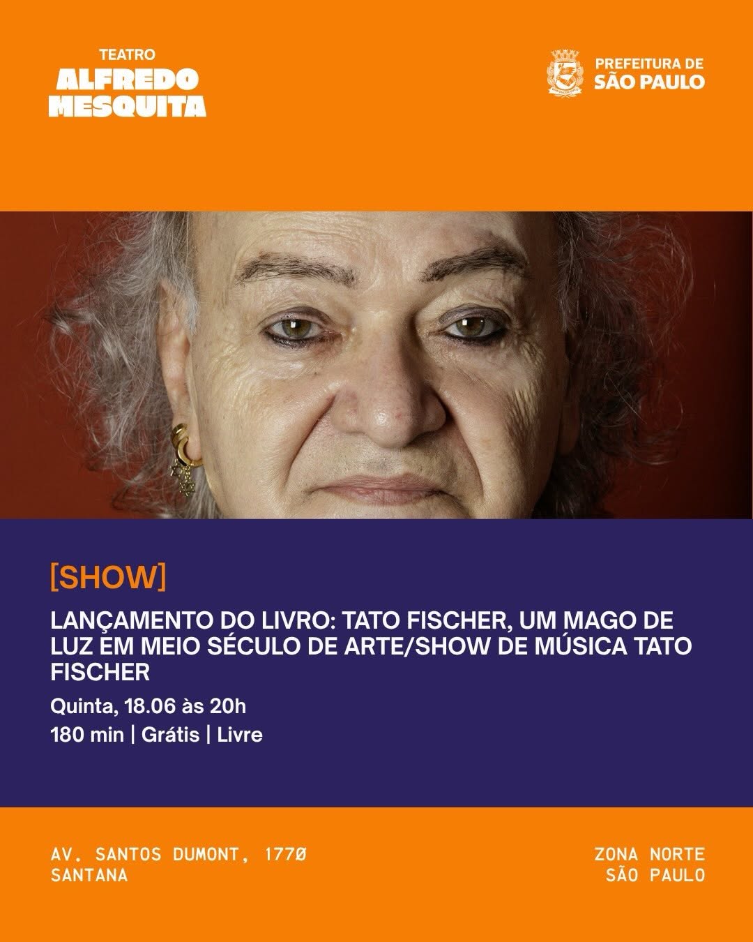 Lançamento da biografia do Tato Fisher com show musical — Teatro Alfredo Mesquita, Santana, São Paulo