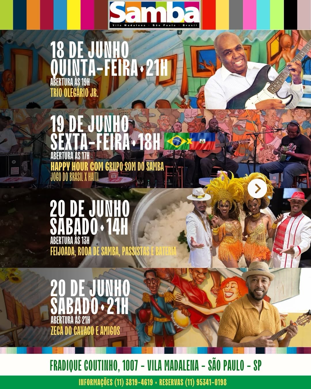 Roda de samba com Grupo Samba Bar Oficial + bateria do Mestre Zoinho + Feijoada — Bar Samba, Pinheiros, São Paulo